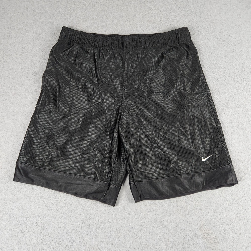 Nike Basketball Shorts Mens Medium Black Swoosh Logo Gym Training Athleisure